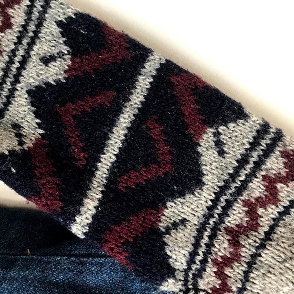 JEAN JACKET WITH KNIT SWEATER ARMS - Picture 3 of 8